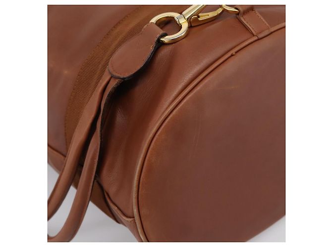 Zaino Salvatore Ferragamo Vala in pelle marrone e oro Auth ka5589 D'oro - vista 9