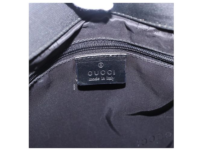 Borsa Tote GUCCI Bamboo Canvas Nero Argento 002 1016 Auth ka5599 - vista 10