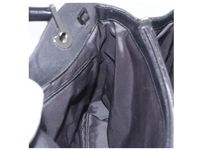 Borsa Tote GUCCI Bamboo Canvas Nero Argento 002 1016 Auth ka5599 - vista 18