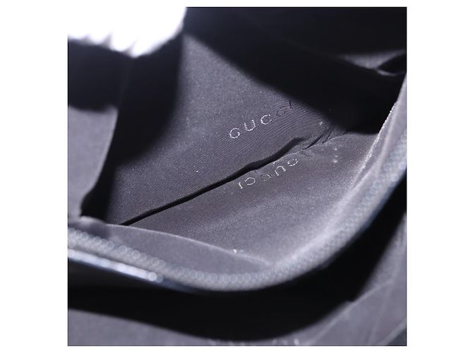 Borsa Tote GUCCI Bamboo Canvas Nero Argento 002 1016 Auth ka5599 - vista 24