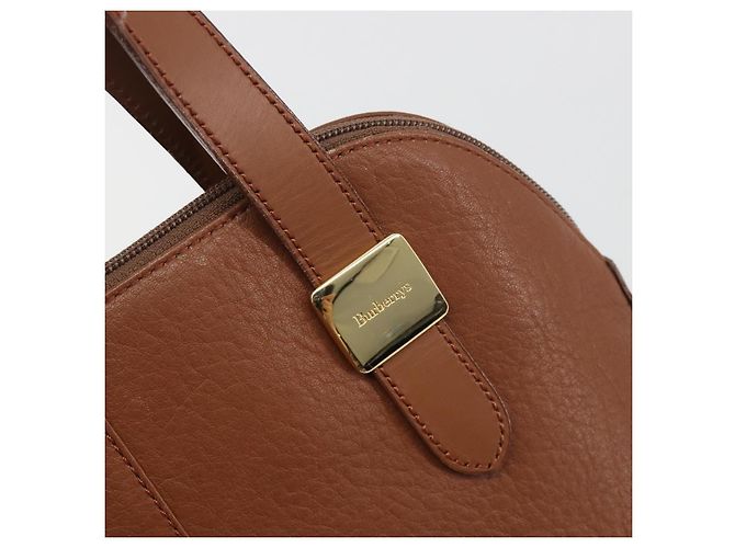 Borsa a mano Burberrys in pelle marrone e oro autentica 194278 D'oro - vista 10
