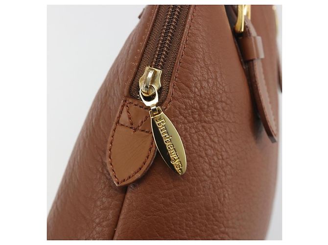 Borsa a mano Burberrys in pelle marrone e oro autentica 194278 D'oro - vista 11