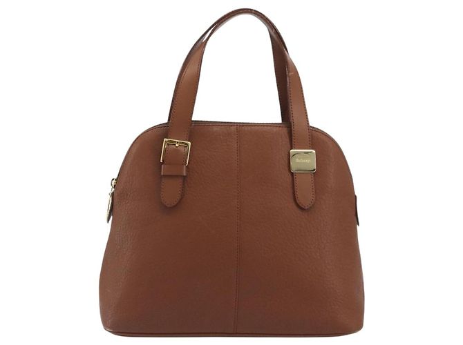 Borsa a mano Burberrys in pelle marrone e oro autentica 194278 D'oro - vista 13