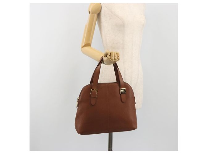 Borsa a mano Burberrys in pelle marrone e oro autentica 194278 D'oro - vista 22