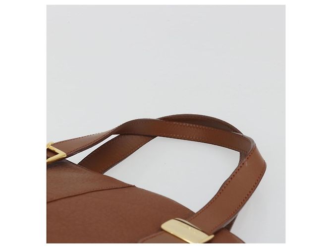 Borsa a mano Burberrys in pelle marrone e oro autentica 194278 D'oro - vista 8
