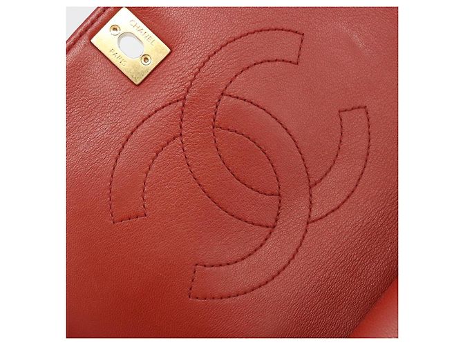 Borsa a tracolla CHANEL Matelassé in pelle d'agnello rossa con catena e CC dorato Auth 195253SM Rosso - vista 22
