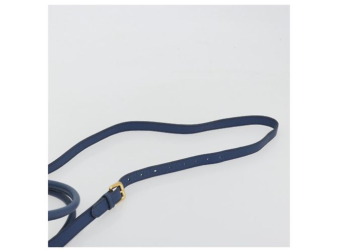 Borsa a mano PRADA in pelle 2way blu tono oro Auth 195424V - vista 15