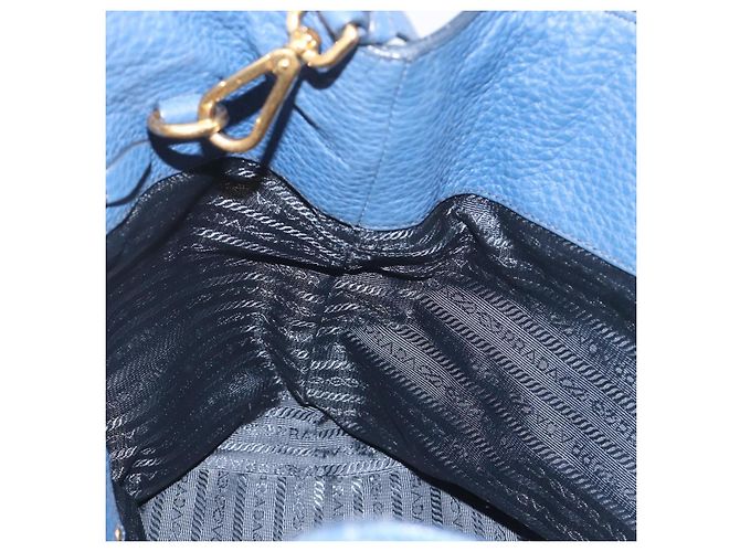 Borsa a mano PRADA in pelle 2way blu tono oro Auth 195424V - vista 22