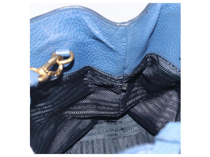 Borsa a mano PRADA in pelle 2way blu tono oro Auth 195424V - vista 23
