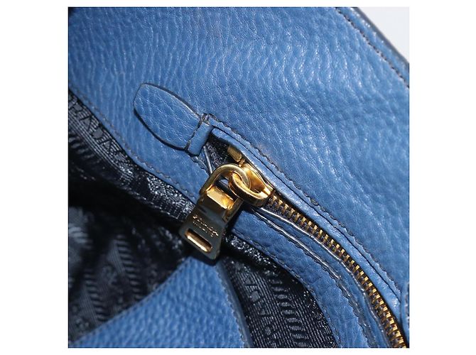 Borsa a mano PRADA in pelle 2way blu tono oro Auth 195424V - vista 24