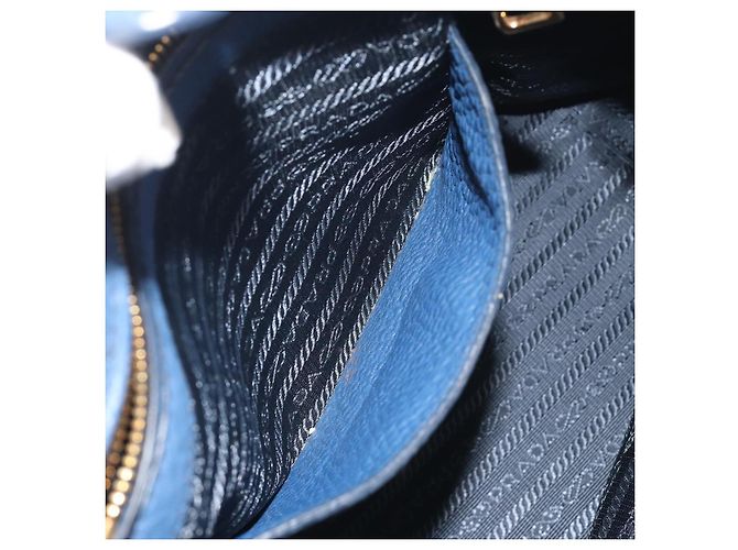 Borsa a mano PRADA in pelle 2way blu tono oro Auth 195424V - vista 26