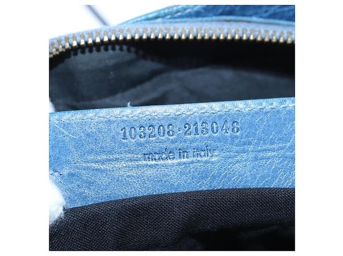 BALENCIAGA Borsa The First in pelle 2way Blu Oro 103208 Auth am12227V D'oro - vista 12