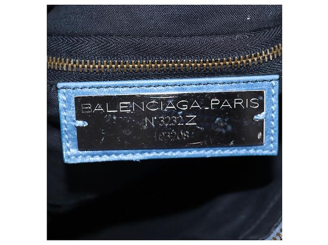 BALENCIAGA Borsa The First in pelle 2way Blu Oro 103208 Auth am12227V D'oro - vista 23