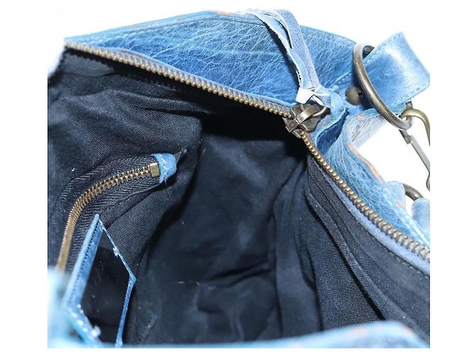BALENCIAGA Borsa The First in pelle 2way Blu Oro 103208 Auth am12227V D'oro - vista 25