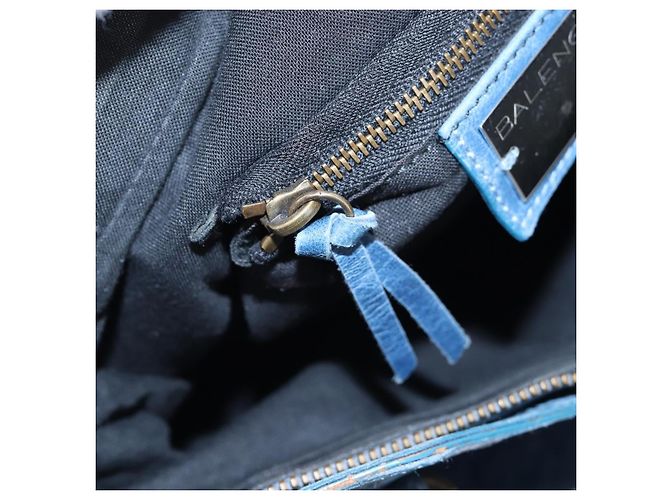 BALENCIAGA Borsa The First in pelle 2way Blu Oro 103208 Auth am12227V D'oro - vista 26