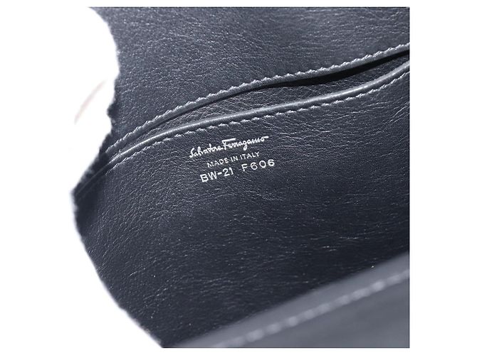 Borsa Salvatore Ferragamo Sofia Gancini in pelle 2way Nero Argento Auth 195584 - vista 12