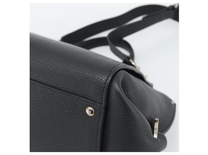 Borsa Salvatore Ferragamo Sofia Gancini in pelle 2way Nero Argento Auth 195584 - vista 16
