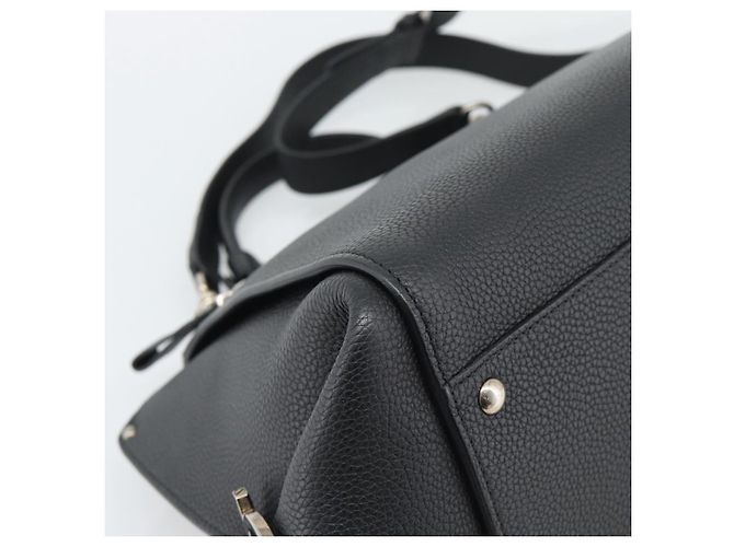 Borsa Salvatore Ferragamo Sofia Gancini in pelle 2way Nero Argento Auth 195584 - vista 17