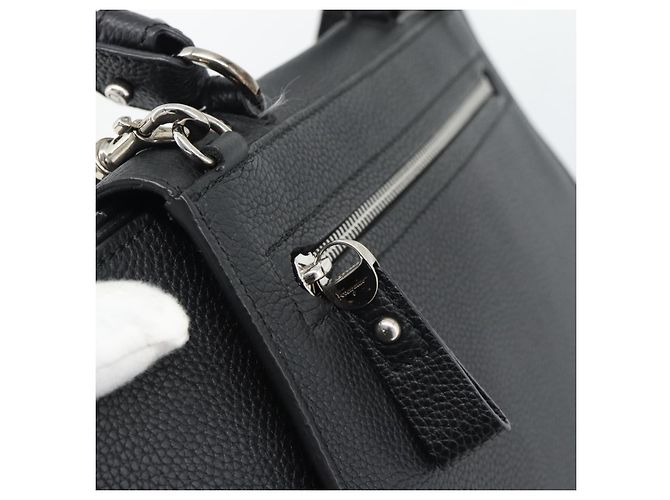 Borsa Salvatore Ferragamo Sofia Gancini in pelle 2way Nero Argento Auth 195584 - vista 18