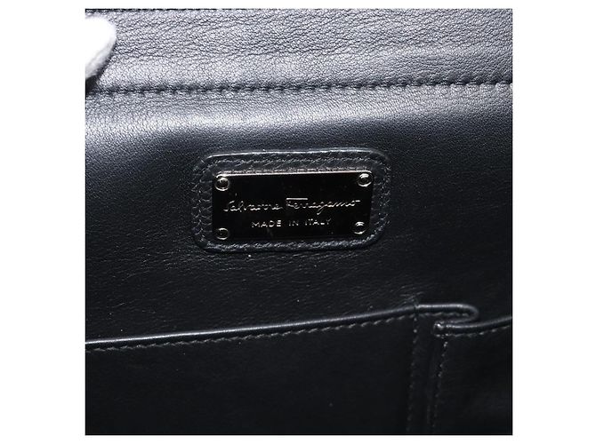Borsa Salvatore Ferragamo Sofia Gancini in pelle 2way Nero Argento Auth 195584 - vista 20