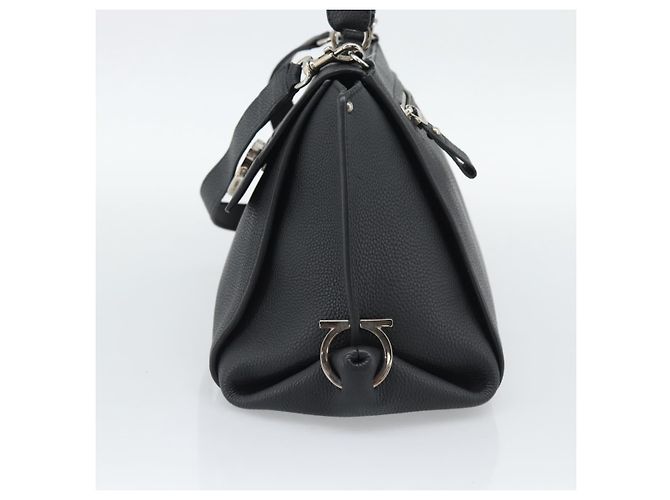 Borsa Salvatore Ferragamo Sofia Gancini in pelle 2way Nero Argento Auth 195584 - vista 4