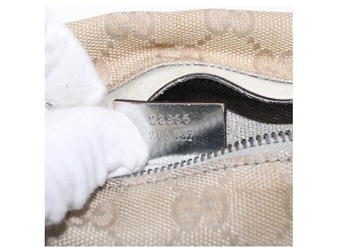 GUCCI GG Canvas Gürteltasche Silver 28566 Auth 195000 Silber - Ansicht 12
