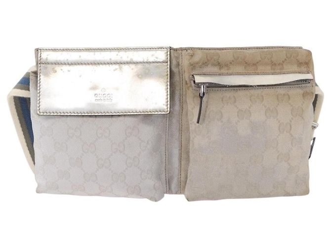 GUCCI GG Canvas Gürteltasche Silver 28566 Auth 195000 Silber - Ansicht 13