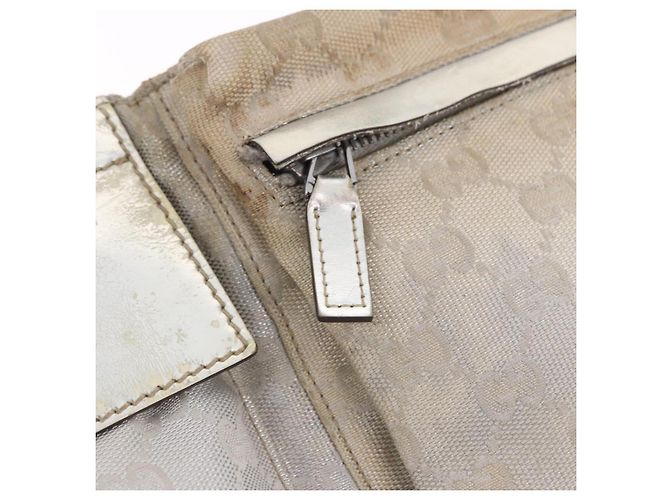 GUCCI GG Canvas Gürteltasche Silver 28566 Auth 195000 Silber - Ansicht 18