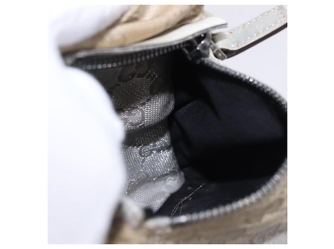 GUCCI GG Canvas Gürteltasche Silver 28566 Auth 195000 Silber - Ansicht 20