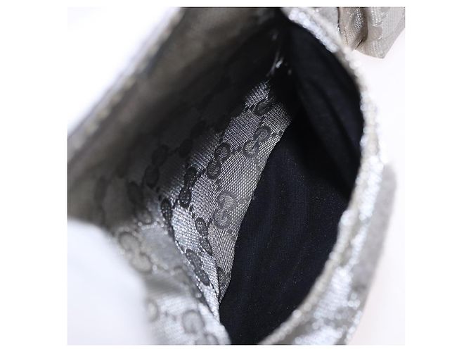 GUCCI GG Canvas Gürteltasche Silver 28566 Auth 195000 Silber - Ansicht 22