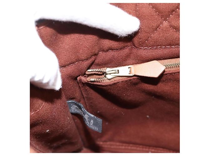 Hermès Bolso HERMES Fourre Tout PM algodón Brown Silver Auth BA14842 Castaño Plata - vista 19