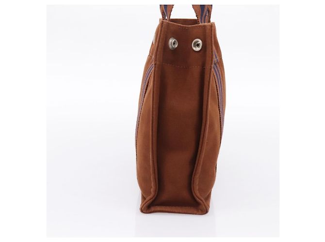 Hermès Bolso HERMES Fourre Tout PM algodón Brown Silver Auth BA14842 Castaño Plata - vista 3
