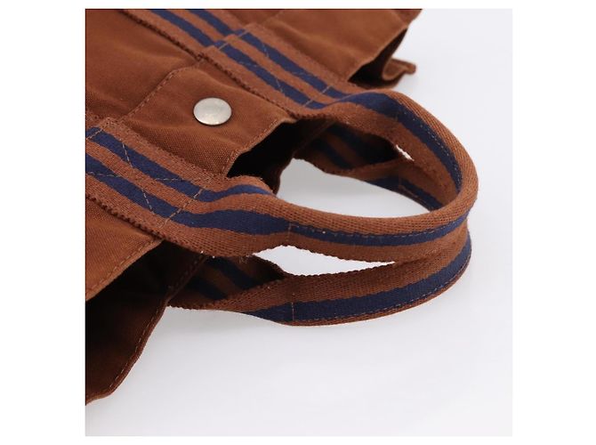 Hermès Bolso HERMES Fourre Tout PM algodón Brown Silver Auth BA14842 Castaño Plata - vista 7