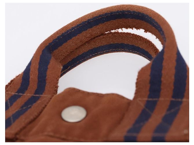 Hermès Bolso HERMES Fourre Tout PM algodón Brown Silver Auth BA14842 Castaño Plata - vista 8