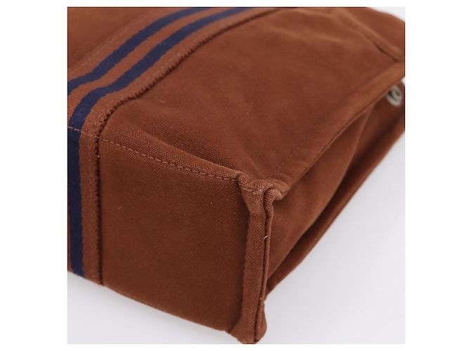 Hermès Bolso HERMES Fourre Tout PM algodón Brown Silver Auth BA14842 Castaño Plata - vista 9