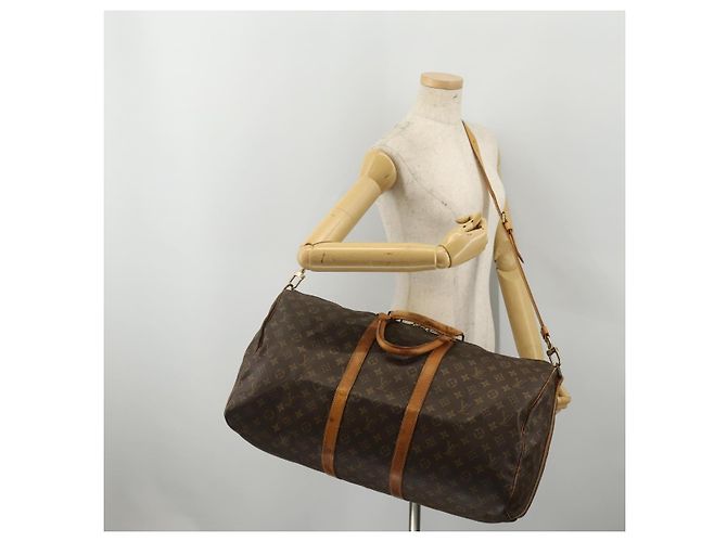 LOUIS VUITTON Monogram Keepall Bandouliere 55 Borsa Boston M41414 LV Auth 193877 Monogramma - vista 25
