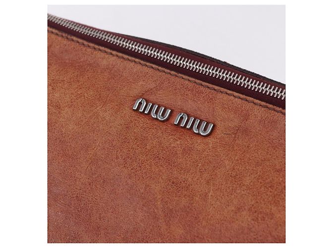 Borsa a mano Miu Miu in pelle rossa argento Auth 196298 Rosso - vista 17