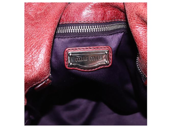 Borsa a mano Miu Miu in pelle rossa argento Auth 196298 Rosso - vista 18