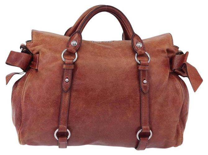 Borsa a mano Miu Miu in pelle rossa argento Auth 196298 Rosso - vista 2