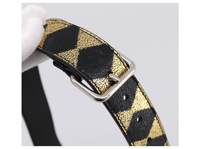 Borsello a vita GUCCI per bambini in pelle Oro Argento 605112 Auth 196463V - vista 10