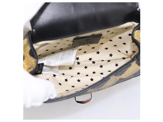 Borsello a vita GUCCI per bambini in pelle Oro Argento 605112 Auth 196463V - vista 11
