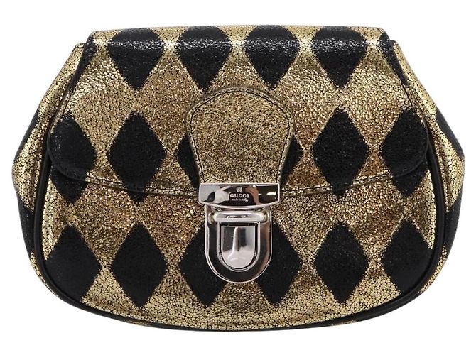 Borsello a vita GUCCI per bambini in pelle Oro Argento 605112 Auth 196463V - vista 13