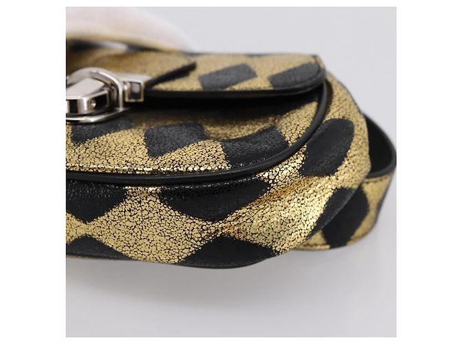 Borsello a vita GUCCI per bambini in pelle Oro Argento 605112 Auth 196463V - vista 14