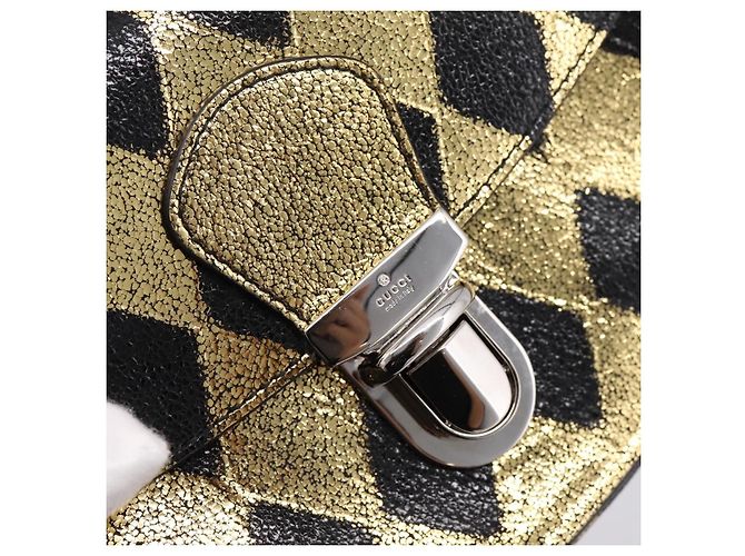 Borsello a vita GUCCI per bambini in pelle Oro Argento 605112 Auth 196463V - vista 18