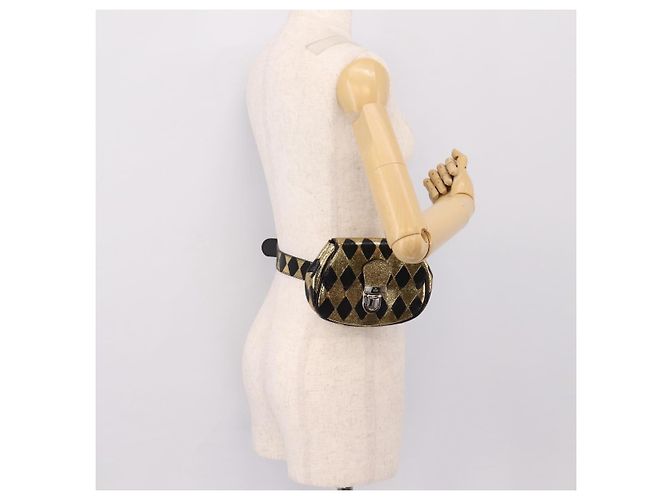 Borsello a vita GUCCI per bambini in pelle Oro Argento 605112 Auth 196463V - vista 22