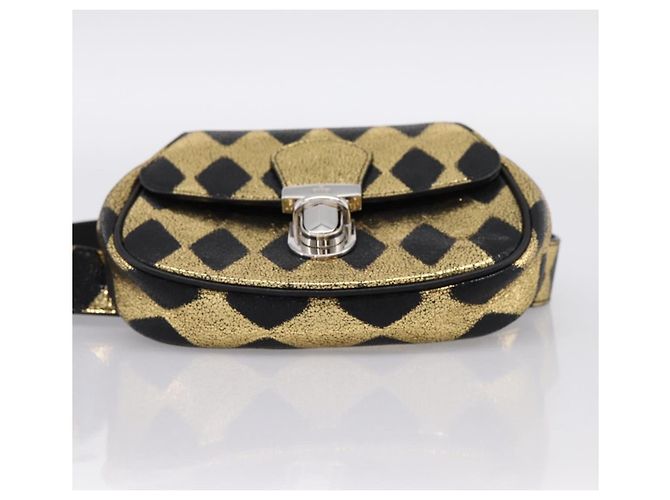 Borsello a vita GUCCI per bambini in pelle Oro Argento 605112 Auth 196463V - vista 5