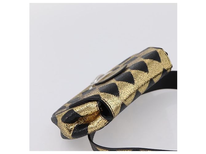 Borsello a vita GUCCI per bambini in pelle Oro Argento 605112 Auth 196463V - vista 6