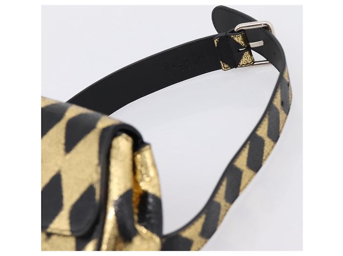 Borsello a vita GUCCI per bambini in pelle Oro Argento 605112 Auth 196463V - vista 8