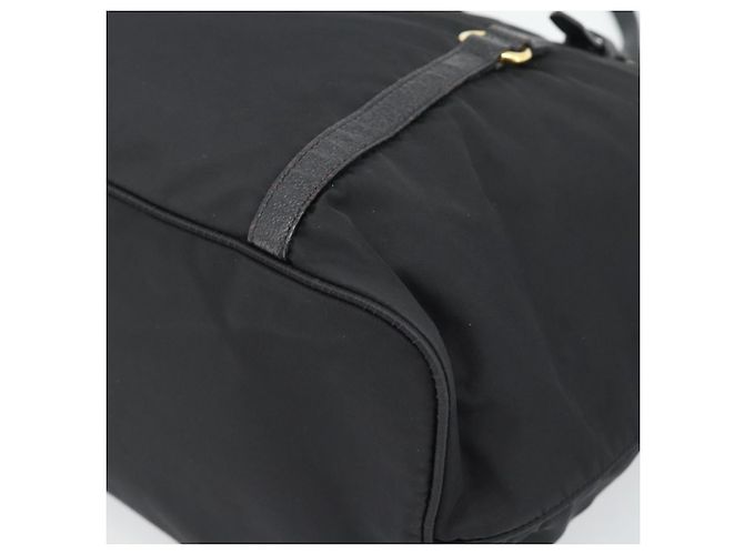 Borsa Tote PRADA Nylon 2way Black Gold Auth 196064 Nero D'oro - vista 18