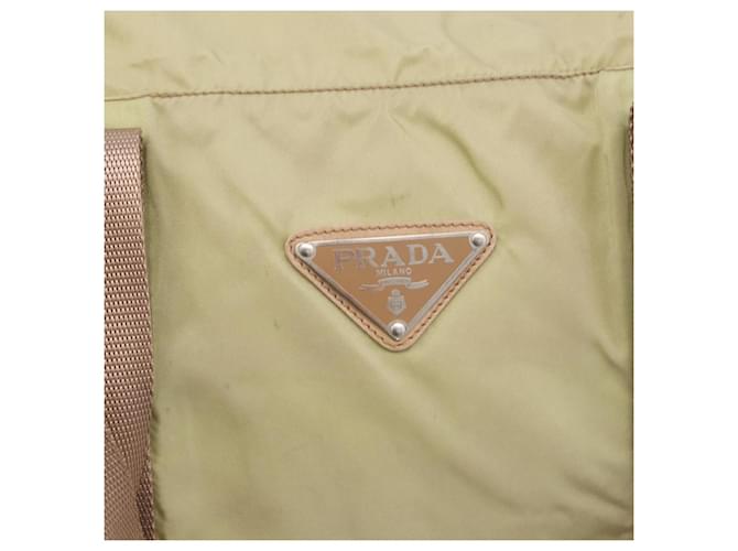 Borsa Boston PRADA Nylon Khaki Silver Auth 192536 Argento Cachi - vista 20